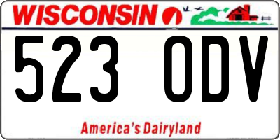 WI license plate 523ODV