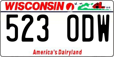 WI license plate 523ODW
