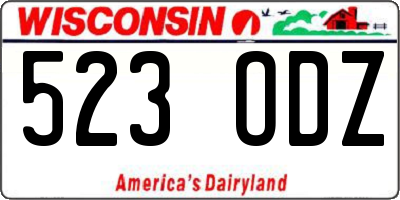 WI license plate 523ODZ
