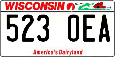 WI license plate 523OEA