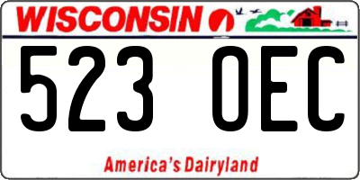 WI license plate 523OEC