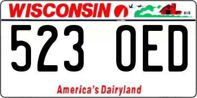 WI license plate 523OED