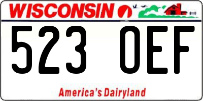 WI license plate 523OEF