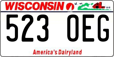 WI license plate 523OEG