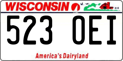WI license plate 523OEI