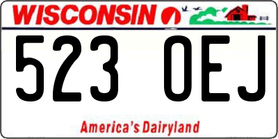WI license plate 523OEJ