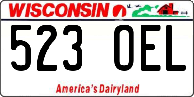 WI license plate 523OEL