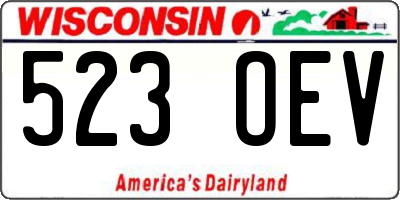 WI license plate 523OEV