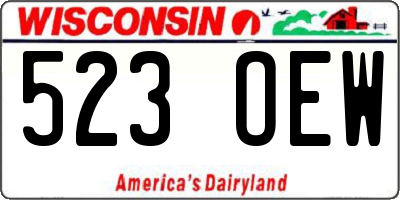 WI license plate 523OEW