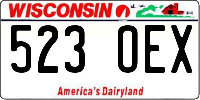 WI license plate 523OEX