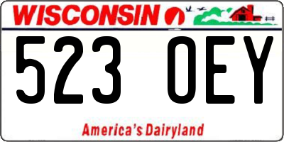 WI license plate 523OEY