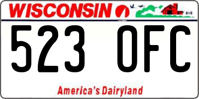 WI license plate 523OFC