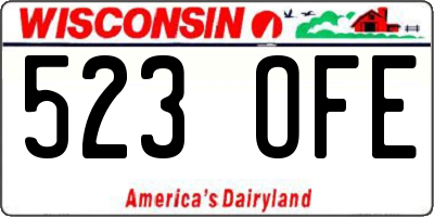 WI license plate 523OFE