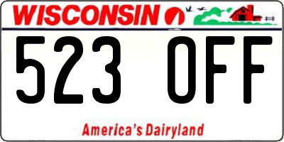 WI license plate 523OFF