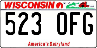 WI license plate 523OFG