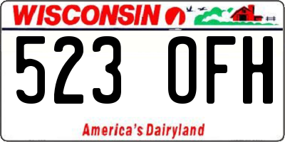 WI license plate 523OFH