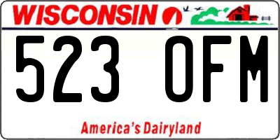 WI license plate 523OFM