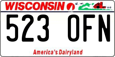 WI license plate 523OFN