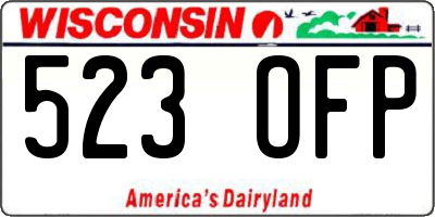WI license plate 523OFP