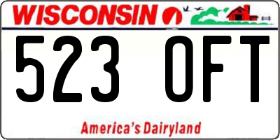 WI license plate 523OFT
