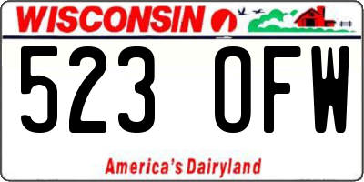 WI license plate 523OFW