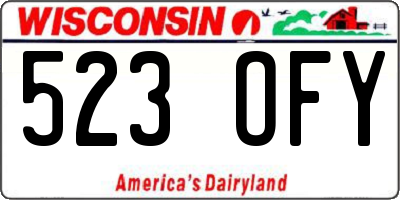 WI license plate 523OFY
