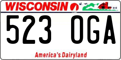 WI license plate 523OGA