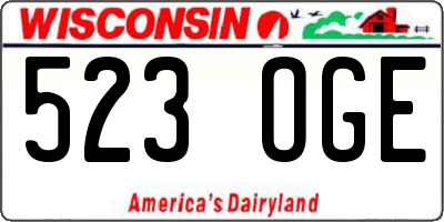 WI license plate 523OGE