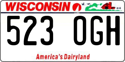 WI license plate 523OGH