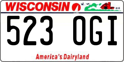 WI license plate 523OGI