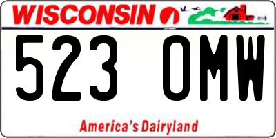 WI license plate 523OMW