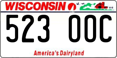 WI license plate 523OOC