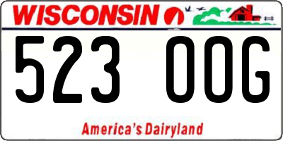 WI license plate 523OOG