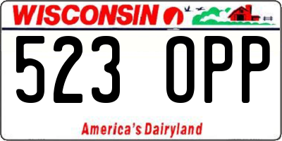 WI license plate 523OPP