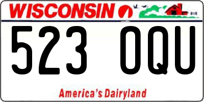 WI license plate 523OQU