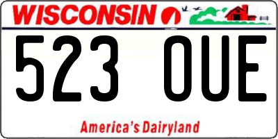 WI license plate 523OUE