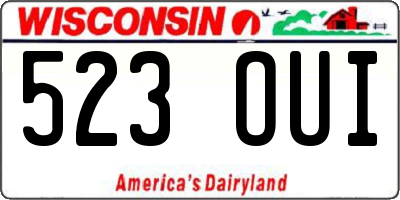 WI license plate 523OUI