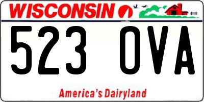 WI license plate 523OVA