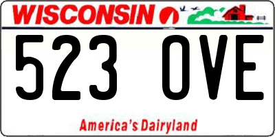 WI license plate 523OVE