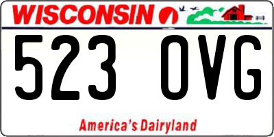 WI license plate 523OVG