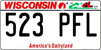 WI license plate 523PFL