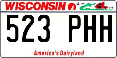 WI license plate 523PHH