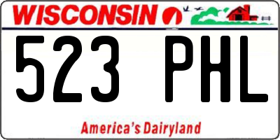 WI license plate 523PHL