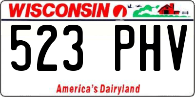 WI license plate 523PHV