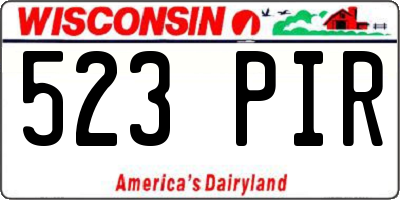 WI license plate 523PIR
