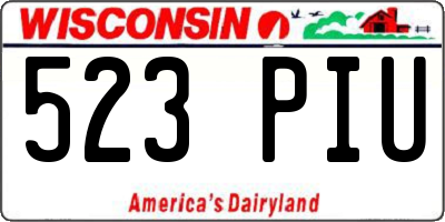 WI license plate 523PIU