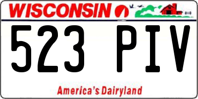 WI license plate 523PIV