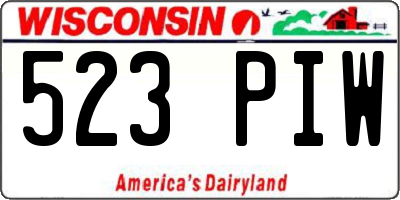 WI license plate 523PIW