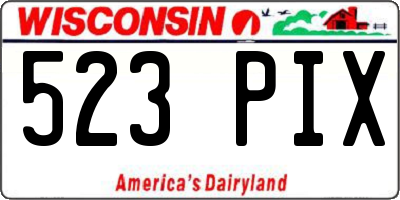 WI license plate 523PIX