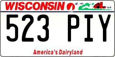WI license plate 523PIY